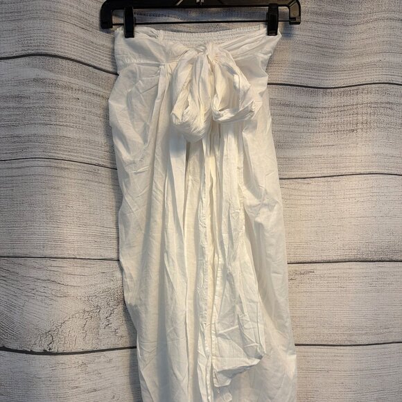 NWT J.Crew White Cotton Beach Sarong Wrap Skirt/Dress Size XXS - Picture 1 of 4